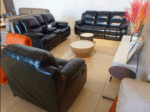 6 Seater Recliner Leather Sofa